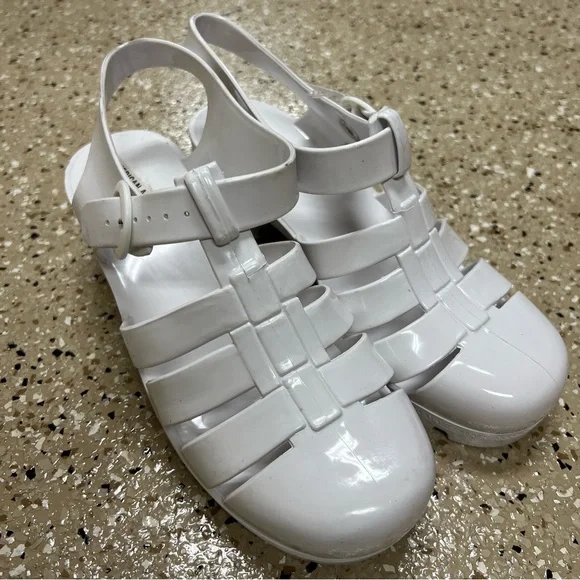 NWT American Apparel White Woven Jelly Heels Shoes Size 8 - Picture 1 of 10